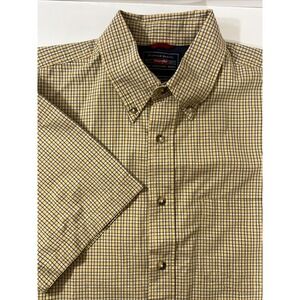 Wrangler Shirt Adult Large, L Beige Chk Cool River Cotton‎ Western Rodeo Mens